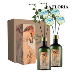 라플로리아 꽃 디퓨저, 2개, 500ml, S1.블랙체리 향/A10.둥근장미(소)L12/스카이