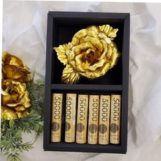 부모님선물 설날 부모님 플라워 골드 한송이장미 용돈박스, 본상품선택