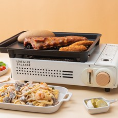 러라밸 구이바다 휴대용가스버너 캠핑버너 감성캠핑용품, 아이보리, 1개