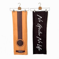 Guitar Player 原創可當樂器布的超細纖維毛巾 吉他 交換禮物 生日禮物, 1個, 大條（橘色吉他）
