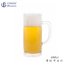 UNION 玻璃啤酒杯 400ml, 1個, 1入組