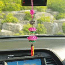 태양아로마향 자동차 룸미러 차 걸이 장식 불교용품 연꽃, CI-0102 (2단), 1개
