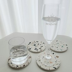 테라조 컵받침 티코스터 규조토재질 카페, 1개, 민트