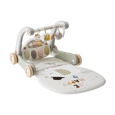 雪倫小舖 嬰兒早教健身架 腳踏鋼琴遊戲毯 踢踢琴 學步車 寶寶健力架, 二合一健身架學步車-遊戲墊薄款, 1個