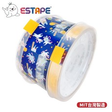 王佳ESTAPE 節慶易撕貼 (封口 包裝 中秋節貼紙 禮品 文具 嫦娥 兔子 膠帶 烘培 月餅禮盒), 1個, 玉兔搗中秋