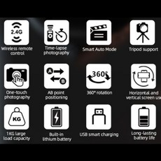 Desental YT-1200 자동 헤드 360 파노라마 스태빌라이저 원격 제어 휴대폰 카메라 GoPro VS Zifon, 한개옵션0, 한개옵션1