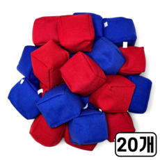 빅 오재미 7cm 대형 콩주머니, 20개, 빨강+파랑