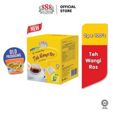 888 Teh Wangi 장미티 로즈플라워차 Ros Pot Bag, 1개, 100개입, 200g