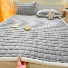 얇은토퍼 미끄럼 방지 겨울 가을 시트 싱글, 1cm, 그레이