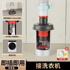洗衣機/洗手盆排水三通接頭，防臭防溢，適用地漏管, 1個, 槍灰豎直通【極速排水丨防臭防溢】,地漏管用【可接洗衣機/洗手盆丨同時排水】