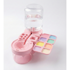 자동급수 올인원 미술 물통 팔레트 세척통, 베이비핑크