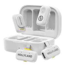 Hollyland LARK A1 iphone 호환 용 무선 마이크 Youtube Tiktok Vlogging Podcast 소음 제거 Android, 02 White Combo Version