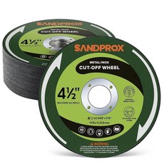 SAND프로X 컷오프 휠 26개 11.4cm(4.5인치) 커팅 금속 스텐 스틸 디스크 앵글 그라인더용, 11.4cm(4.5인치) 26개