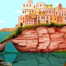 유명한 집 빈티지 포스터 도시 풍경 북유럽 캔버스 인쇄 그림 벽 예술 홈 장식 프레임, 3. 5