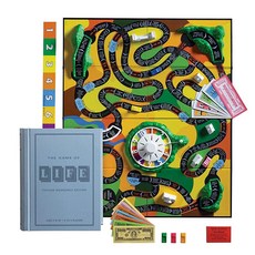 WS Game Company The of Life 빈티지 책장 에디션 보드 게임 패브릭 포장 북 박스 1960년에서 영감을 받은 플레이 2-6인용 수집용 클래식 만 9세, WS Game Company The of Life 빈티