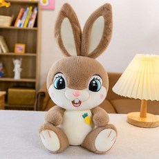 귀여운 토끼 봉제인형 애착인형 대형 인형 부드러운 봉제완구 수면 인형 침실 장식 선물용 인형, 브라운