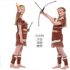 【台灣發貨】小孩變裝服 俏麗印第安公主裝 萬聖節服裝 感恩節裝服