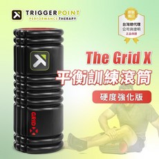 TIGGER POINT The Grid X健康按摩滾筒(硬度強化版)-深層肌肉放鬆，運動後恢復, 1個, 筒心紅色、泡棉黑色