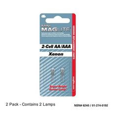 Mag-Lite LM2A001 Replacement Xenon Lamps for AA Mini MagLite 2 per Package Maglite 교체 램프, 1개