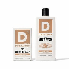 Duke Cannon Buck Moon Big Brick of Soap & THICK 고점도 바디 워시 | 베티버 & 오크 모스 향 | 3중 가공 283.5g(10온스) 바 비, Duke Cannon Buck Moon Big Bric