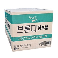 브론디 점보롤 천연펄프 3겹 데코 200m, 4개, 4개입