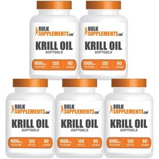 벌크서플먼츠 크릴오일 500mg 소프트젤 120정, 5개