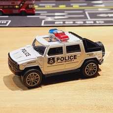 【台灣出貨】警消皮卡合金車 合金小汽車 玩具車 警車 消防車 吉普車 越野車 汽車玩具 模型警車 消防玩具車, 白色警車, 1個