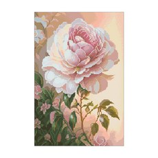 실십자수 DIY패키지 도안 세트, 장미꽃 50x70cm, 1개