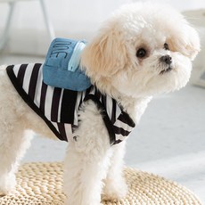 퐁펫 볼드라인&가방 나시 Pet726 하네스, 블랙, 1개