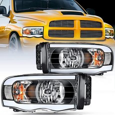 Nilight 헤드라이트 조립 LED DRL 2002-2005 닷지 램 1500/2003 2004 2005 닷지 램 2500 3500 헤드램프 블랙 하우징 앰버 반사판, 블랙 하우징 + 앰버 반사판, Black Housing + Clear Reflecto