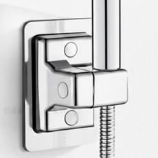 이븐스 무타공 각도조절 샤워기 거치대, 럭셔리 실버