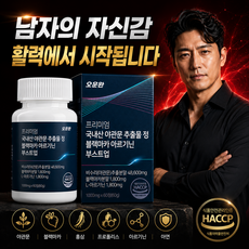 남성 발 100%기력 고함량 국내산야관문 아르기닌 홍삼 활력 블랙마카, 4개, 60정