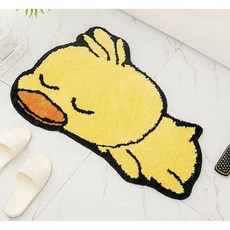 吸水速乾浴墊 止滑踏墊 可愛絨毛腳墊, 1個, 小鴨, 黃色