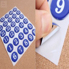 글라라마켓 원형 에폭시 번호판 번호스티커, 빨강