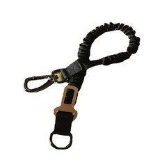 개 안전 벨트 1-to-2 확장 로프 54-90CM 탄력성 애완 동물 나일론 가죽 끈 자동차 좌석 버클 액세서리 올리브 카키, Black