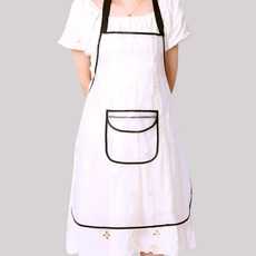 防水防油圍裙女廚房家用可愛做飯時尚可擦手大口袋TPU透明logo