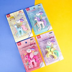 彩虹小馬公主橡皮擦 3D造型 兒童獎勵 學生文具 隨機色, 1個