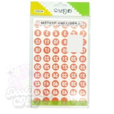 둠칫 적색 숫자 견출지 12장