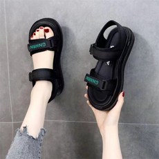 여성 스포츠 샌들 발편한 캐주얼 통굽 쿠션 슬리퍼 샌들