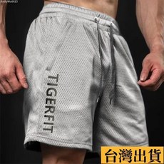 台倉出庫【運動工作短褲】夏季跑步運動短褲健身美式速乾寬鬆男士潮流薄款訓練網眼五分褲寬鬆工裝短褲男 休閒五分褲