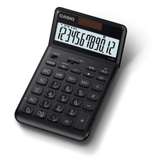 카시오 세련된 계산기 블랙 12자리 저스트 타입 JF-S200-BK-N, black (black 19-3911tcx)