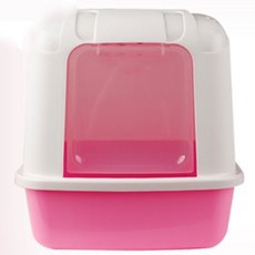 고양이 탈취 뚜껑 화장실 후드형 핑크 모래주걱포함 got+1598Kx