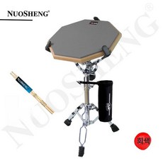 스탠드 연습용 드럼패드 입문용 타악기 초보자, 1개, 그레이 + 스네어 스탠드 + 스틱 홀더