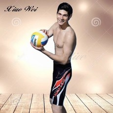 小薇的店 名人品牌 個性紅白圖紋側邊大男泳褲 時尚流行 舒適快乾