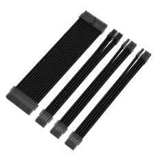 전원 공급 장치 케이블 키트용 ATX 슬리브 케이블 확장 키트 ATX CPU GPU 모듈형 전원 공급 장치용 PSU 커, 01 검정색