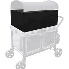 원더폴드 W4W2 왜건 유모차에 적합한 LUAATT 4면 통기성 선쉐이드 펜스 캐노피 경량 코튼 네트블랙