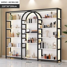 제품 진열장 네일 이발소 스킨케어 수납장 다층 캐비닛 보관 아트, X. 220x30x200 검정색 프레임
