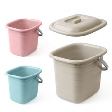 대용량 뚜껑 양동이 플라스틱 탱크 바케스 바게스 다용도 음식물 수거 쓰레기통 15L 20L 26L, 베이지, 1개
