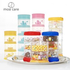 모아케어 국내생산 분유케이스 분유통 3단 5단, 원형 분유케이스 5단_민트, 1개