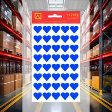 하트스티커 7매 청색 인덱스 연구실 소지품표시 투표스티커 가정용 다꾸스티커